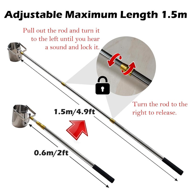 PLDOULY Telescopic Stainless Steel Water Sampler – 500ml Pendulum Beaker Sampler – Water Sampler with Swivel & Fixed! - Image 5